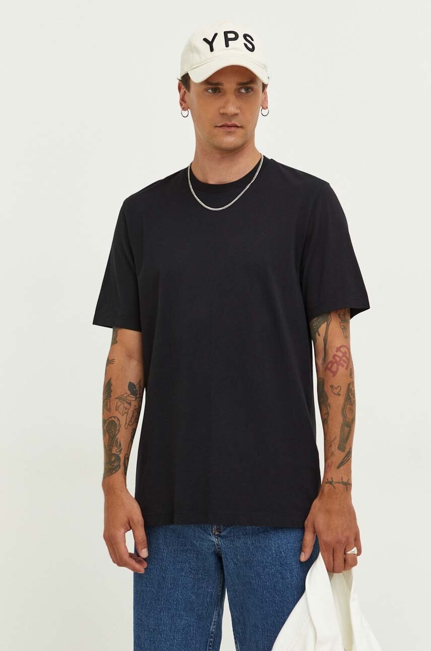 Samsoe Samsoe tricou din bumbac culoarea negru, uni