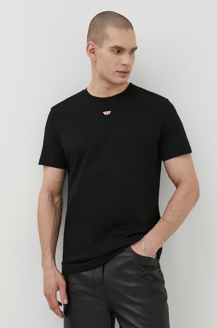 Diesel tricou din bumbac bărbați, culoarea negru, cu imprimeu A04081.0GRAI