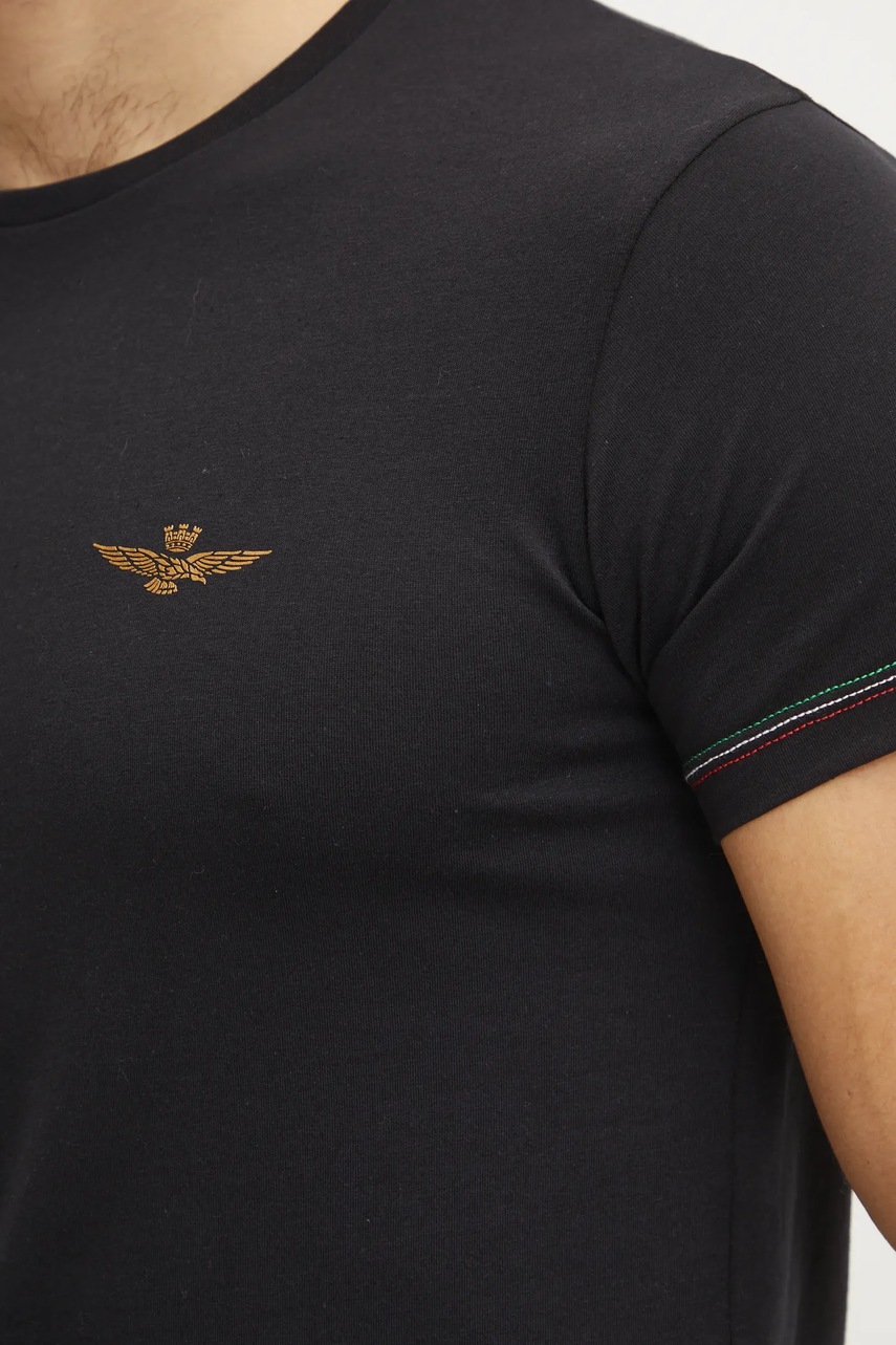 Μπλουζάκι Aeronautica Militare χρώμα: μαύρο, AM1UTI003 AM1UTI003 φωτογραφία