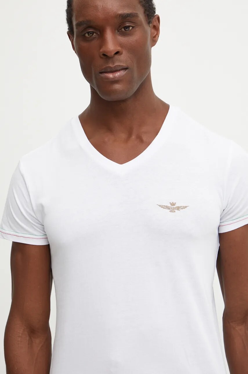 Aeronautica Militare tricou barbati, culoarea alb, neted, AM1UTI004