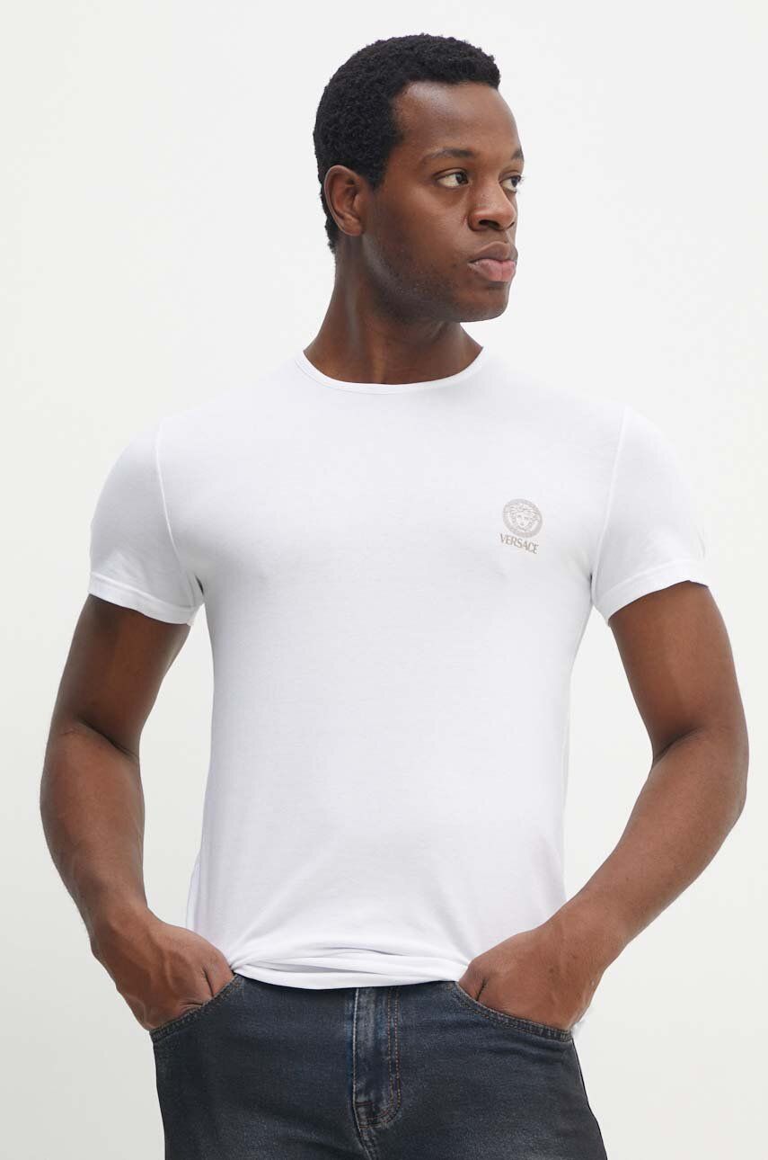 Versace tricou 2-pack barbati, culoarea alb, cu imprimeu, AU10193 1A10011