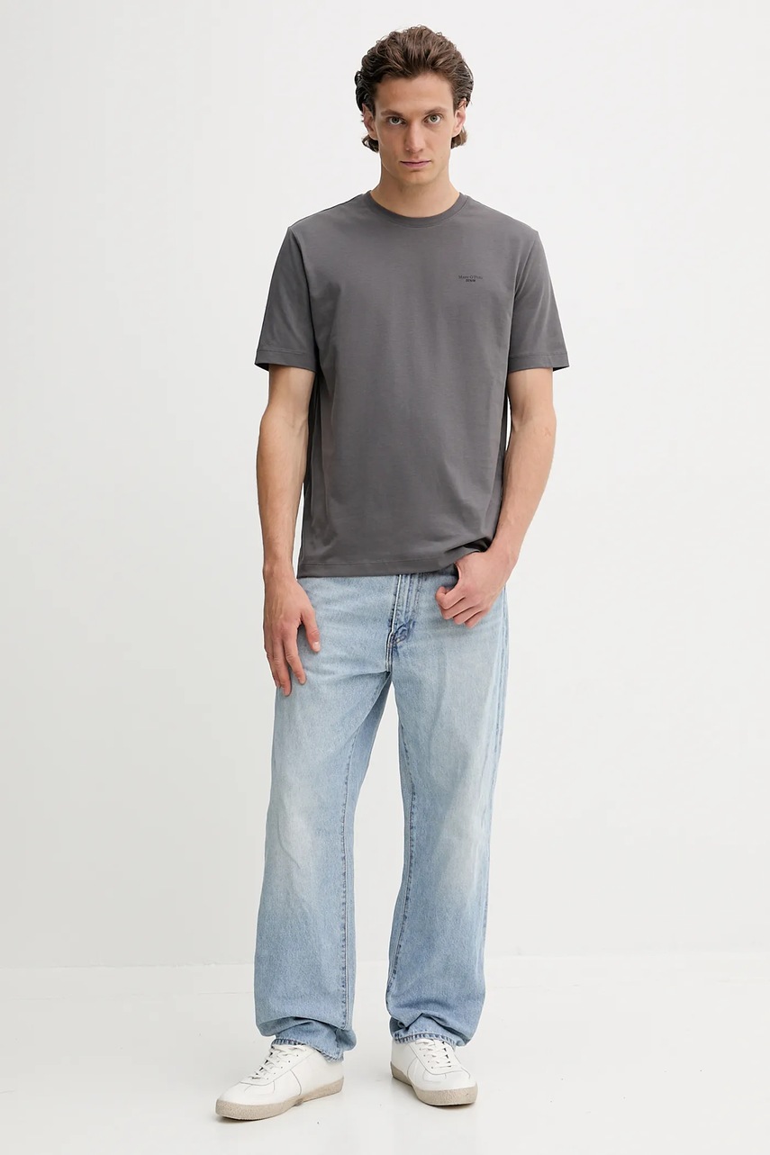 Хлопковая футболка Marc OPolo DENIM цвет чёрный однотонная B61202151060