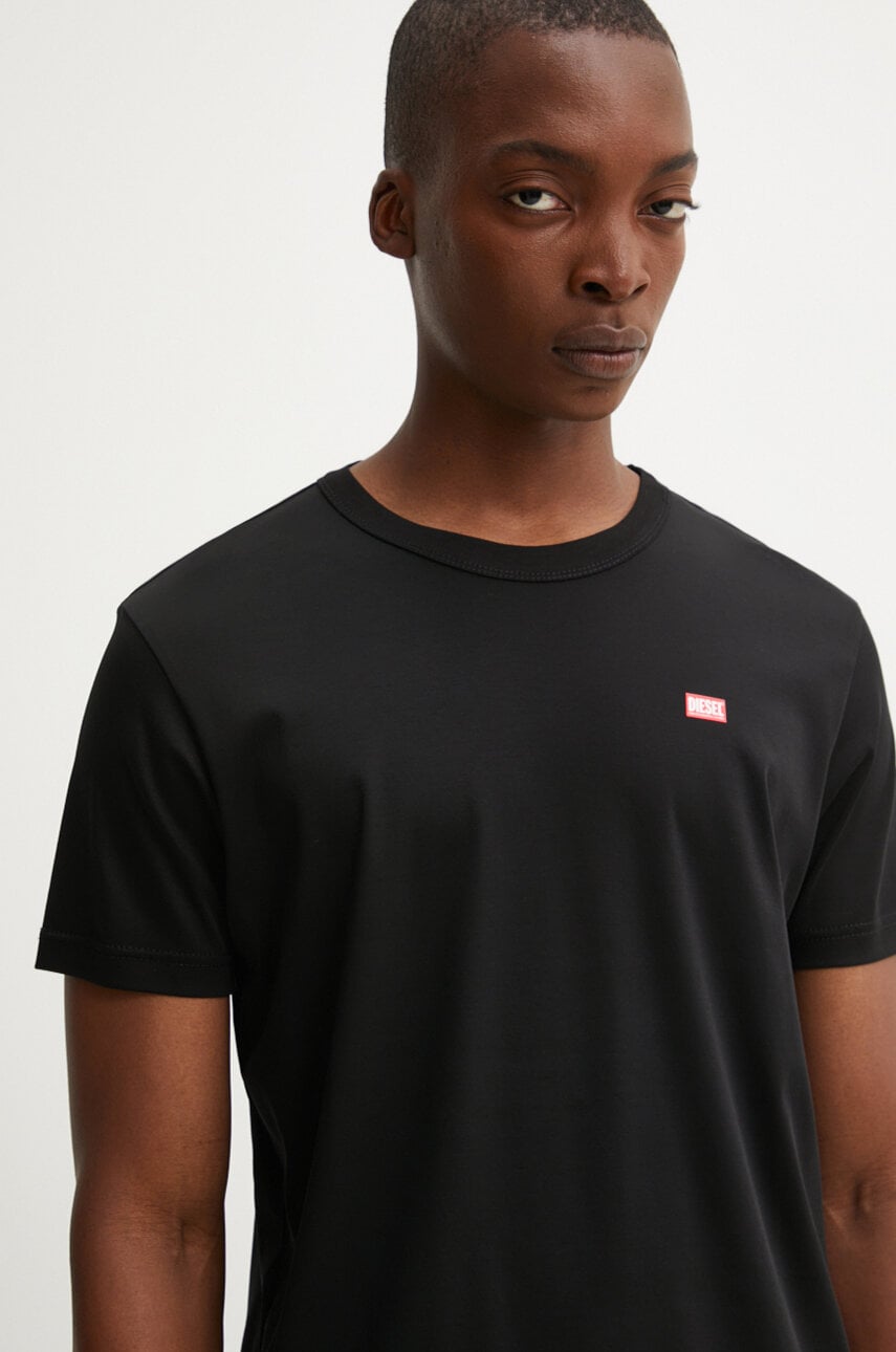 Diesel tricou din bumbac T-MIEGOR-K77 barbati, culoarea negru, cu imprimeu, A14819.0SKAF Diesel tricou din bumbac T-MIEGOR-K77 barbati, culoarea negru, cu imprimeu, A14819.0SKAF
