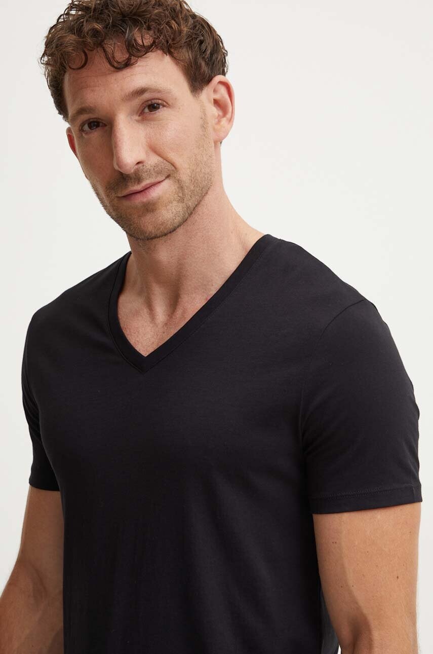 Armani Exchange tricou din bumbac barbati, culoarea negru, neted, 8NZT75 ZJA5Z