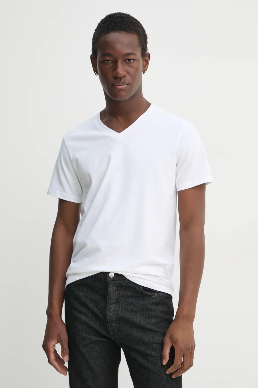 Filippa K tricou barbati, culoarea bej, neted, 29230 Filippa K tricou barbati, culoarea bej, neted, 29230