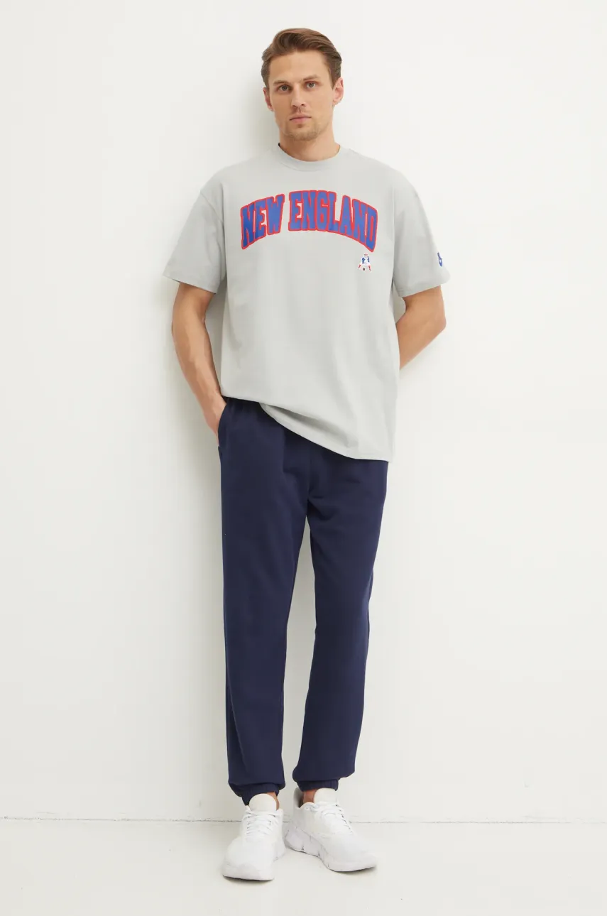 Хлопковая футболка Nike New England Patriots мужская цвет серый с принтом 01AY-09D-8KV-NP1 Хлопковая футболка Nike New England Patriots мужская цвет серый с принтом 01AY-09D-8KV-NP1
