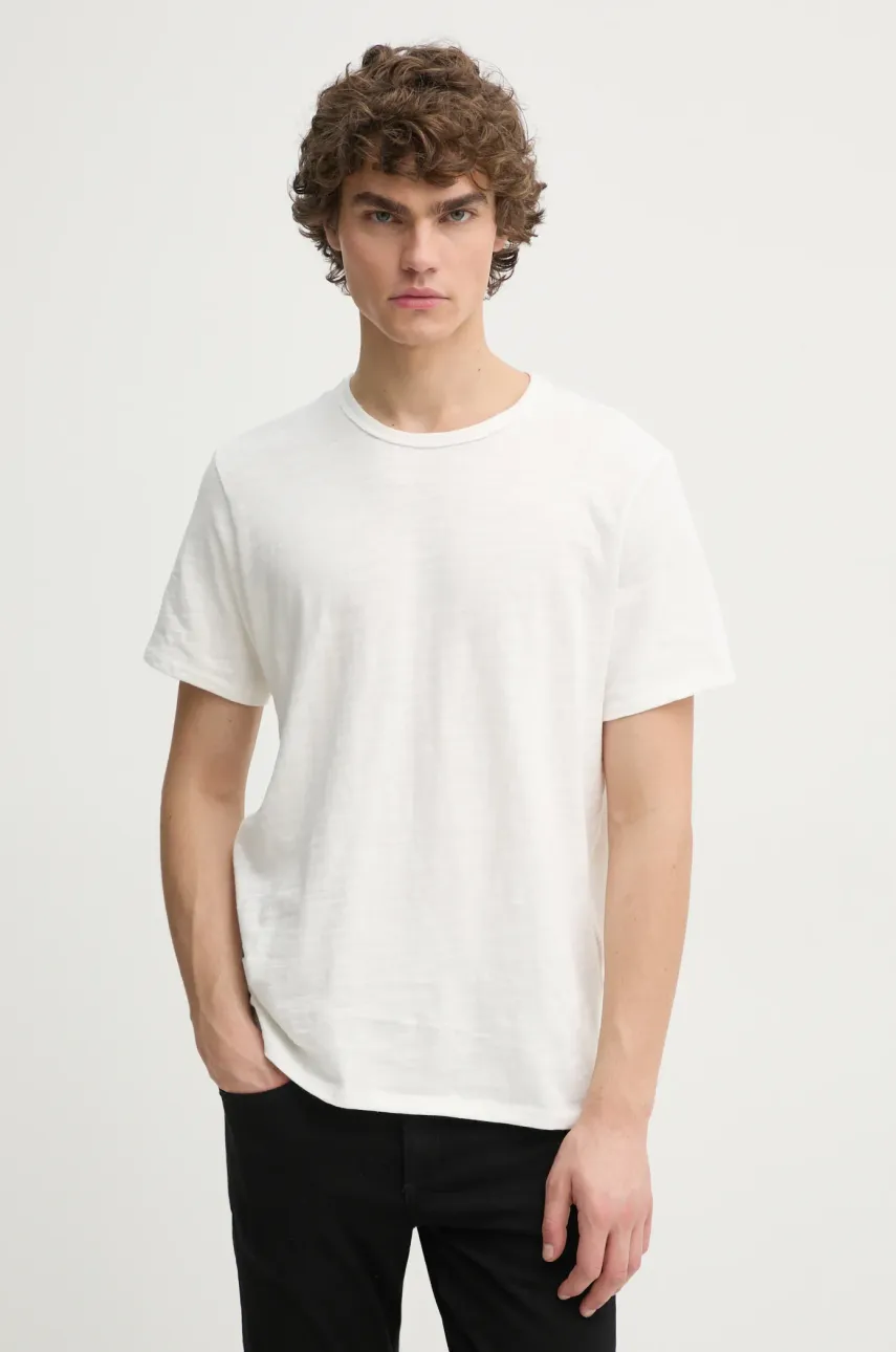 Rag & Bone tricou din bumbac barbati, culoarea alb, neted, M000T046G