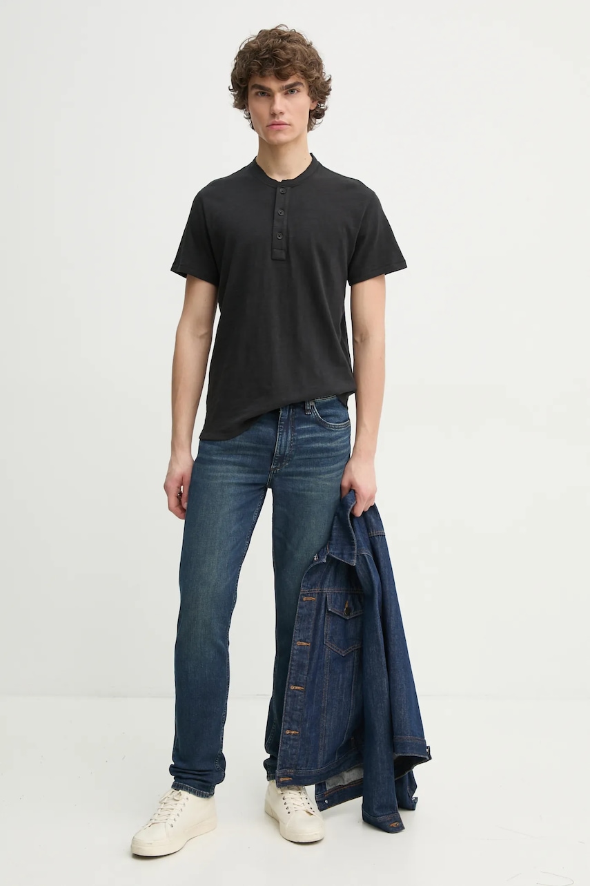 Хлопковая футболка Rag & Bone мужская цвет чёрный однотонная M000T906G Хлопковая футболка Rag & Bone мужская цвет чёрный однотонная M000T906G