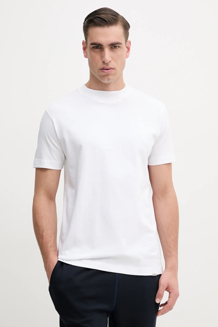 BALR. tricou din bumbac bărbați, culoarea alb, uni, B1112.1281 BALR. tricou din bumbac bărbați, culoarea alb, uni, B1112.1281