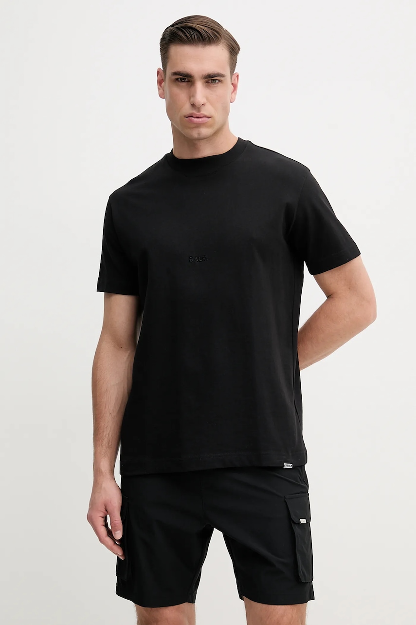 BALR. tricou din bumbac bărbați, culoarea negru, uni, B1112.1281 BALR. tricou din bumbac bărbați, culoarea negru, uni, B1112.1281