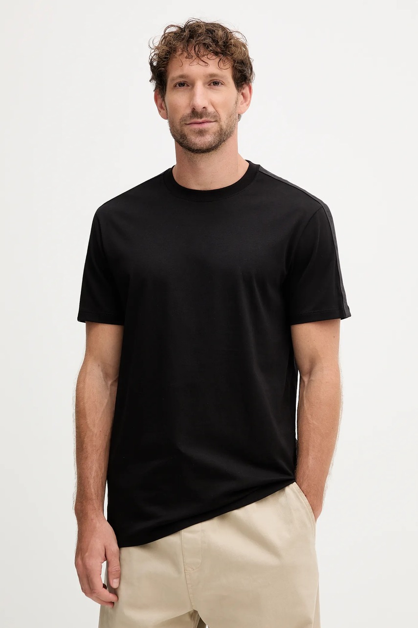 Levně Bavlněné tričko Armani Exchange pánské, černá barva, XM001283 AF10361