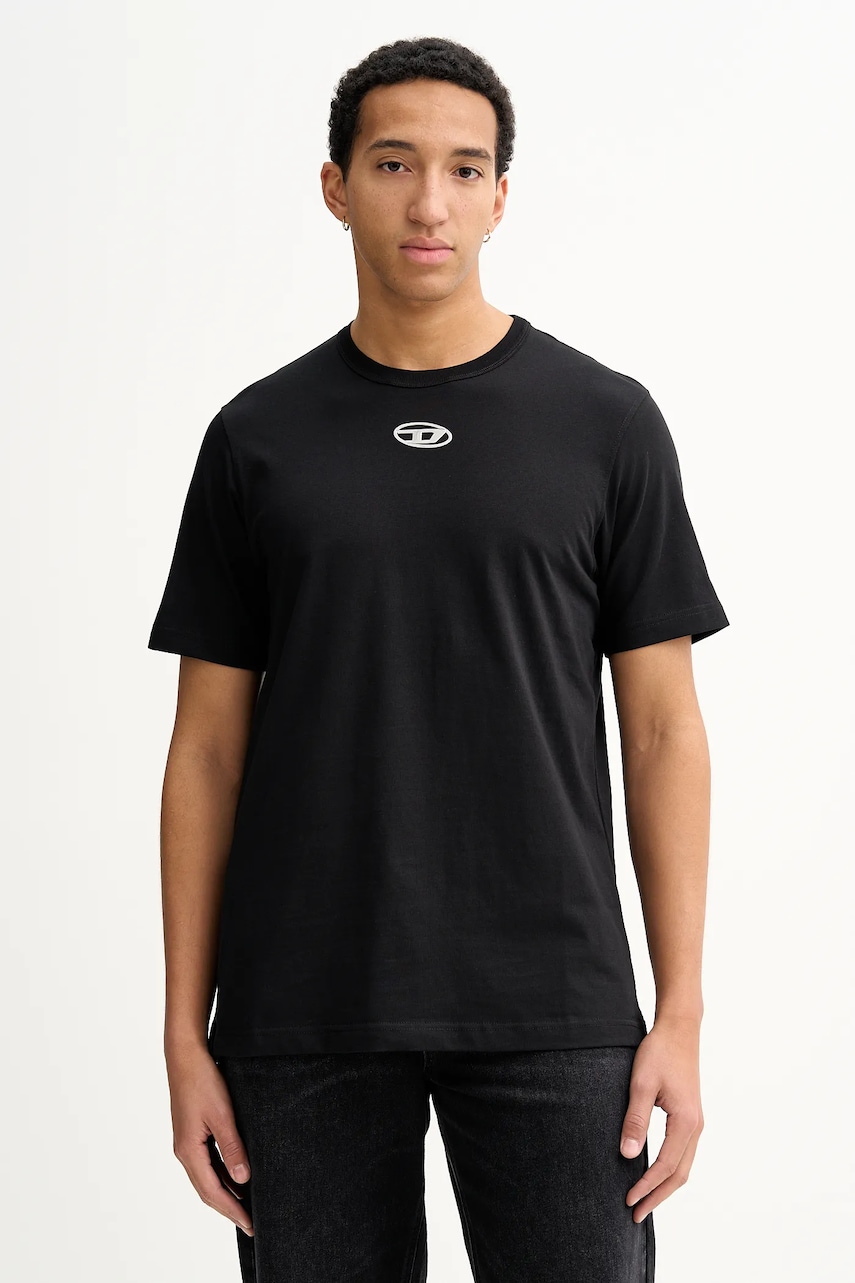 Diesel tricou din bumbac T-ADJUST-OD culoarea negru, cu imprimeu, A17880.0CLBR