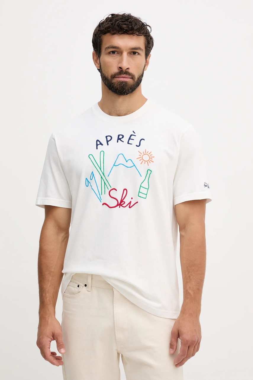 MC2 Saint Barth tricou din bumbac culoarea alb, cu imprimeu, ARN0004