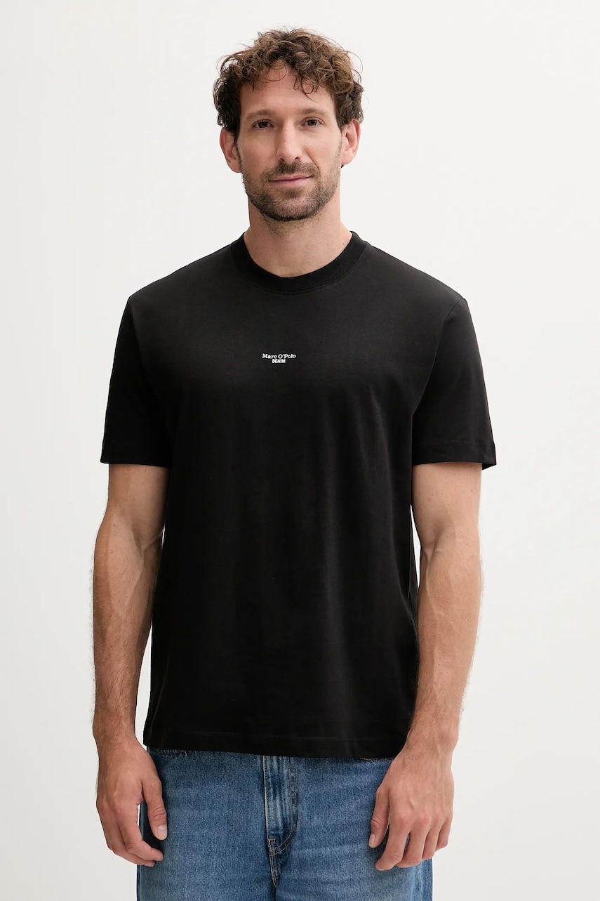 Marc O'Polo tricou din bumbac culoarea negru, cu imprimeu, 5000006275