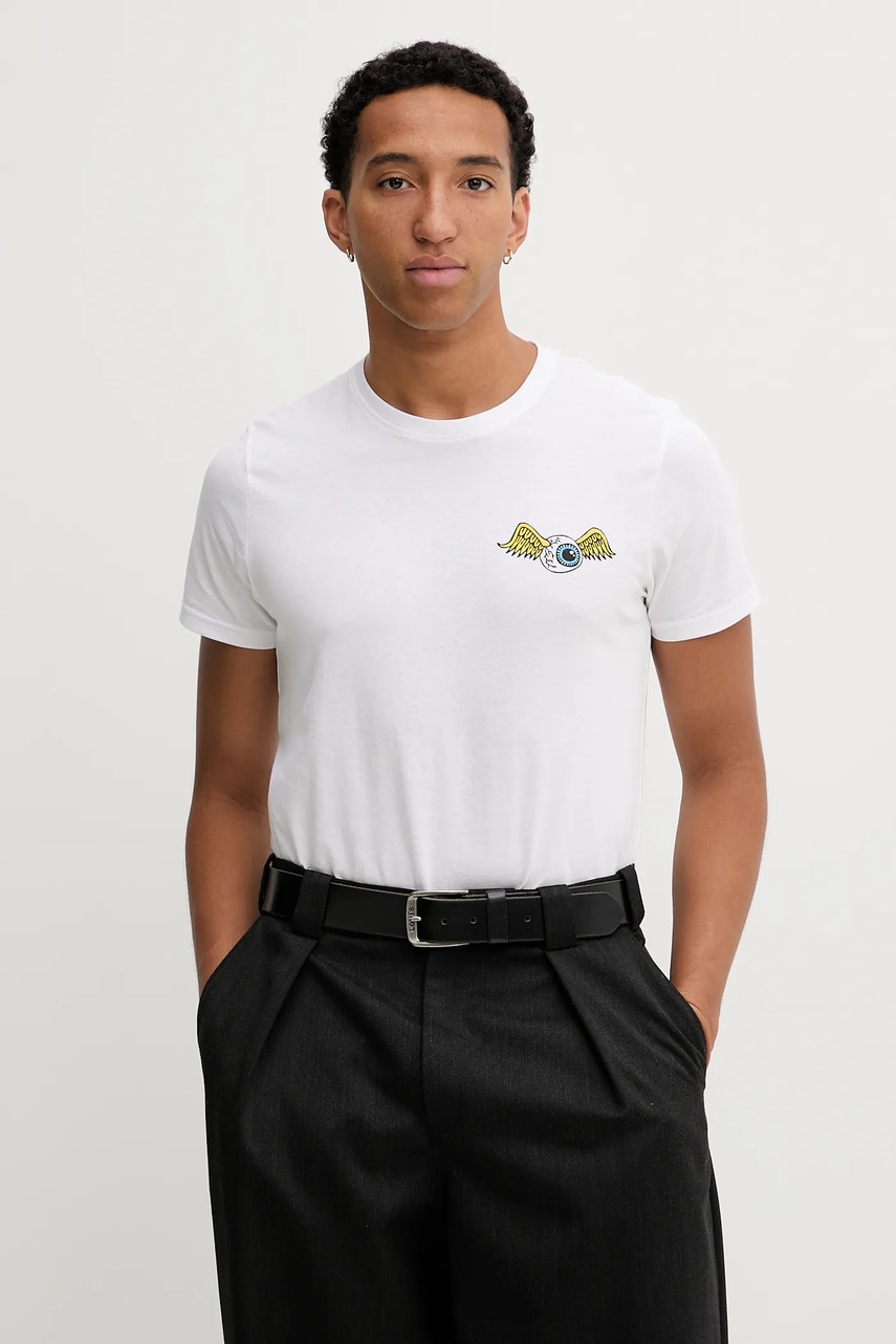 Βαμβακερό μπλουζάκι Von Dutch ανδρικό, χρώμα: άσπρο, VD.1.TSC.EYE φωτογραφία