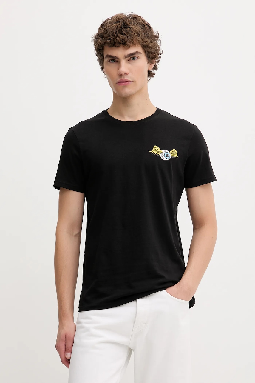 Von Dutch tricou din bumbac culoarea negru, cu imprimeu, VD.1.TSC.EYE