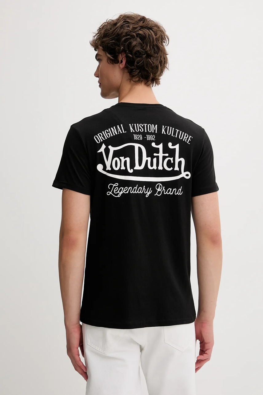 Βαμβακερό μπλουζάκι Von Dutch ανδρικό, χρώμα: μαύρο, VD.1.TSC.EYE φωτογραφία