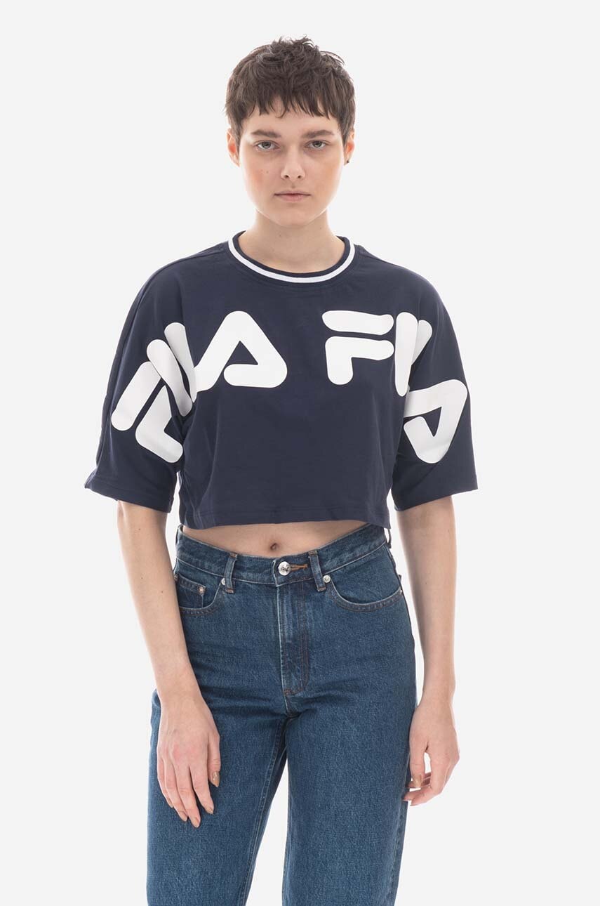 Βαμβακερό μπλουζάκι Fila Barr Cropped Wide Tee