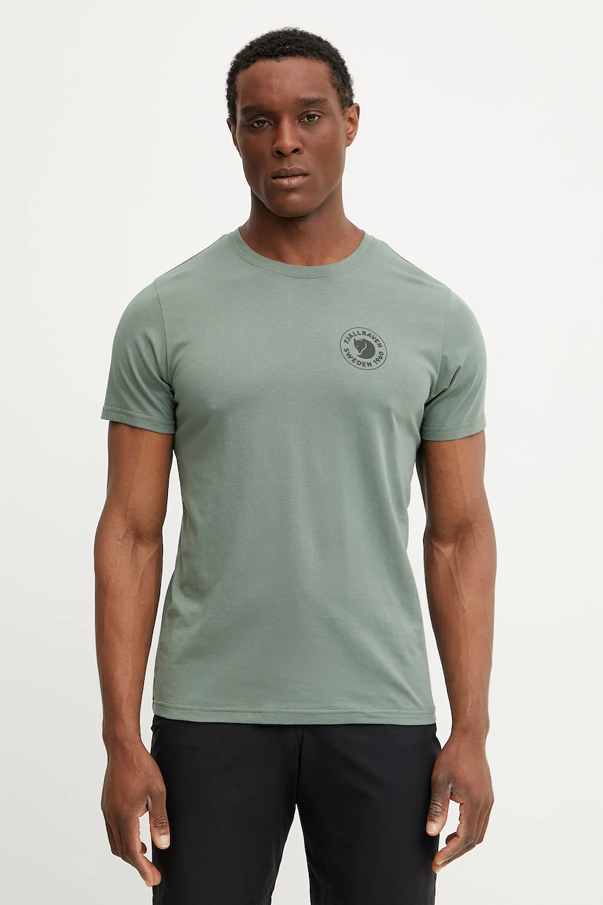 Fjallraven tricou culoarea verde, cu imprimeu F87313.614-614