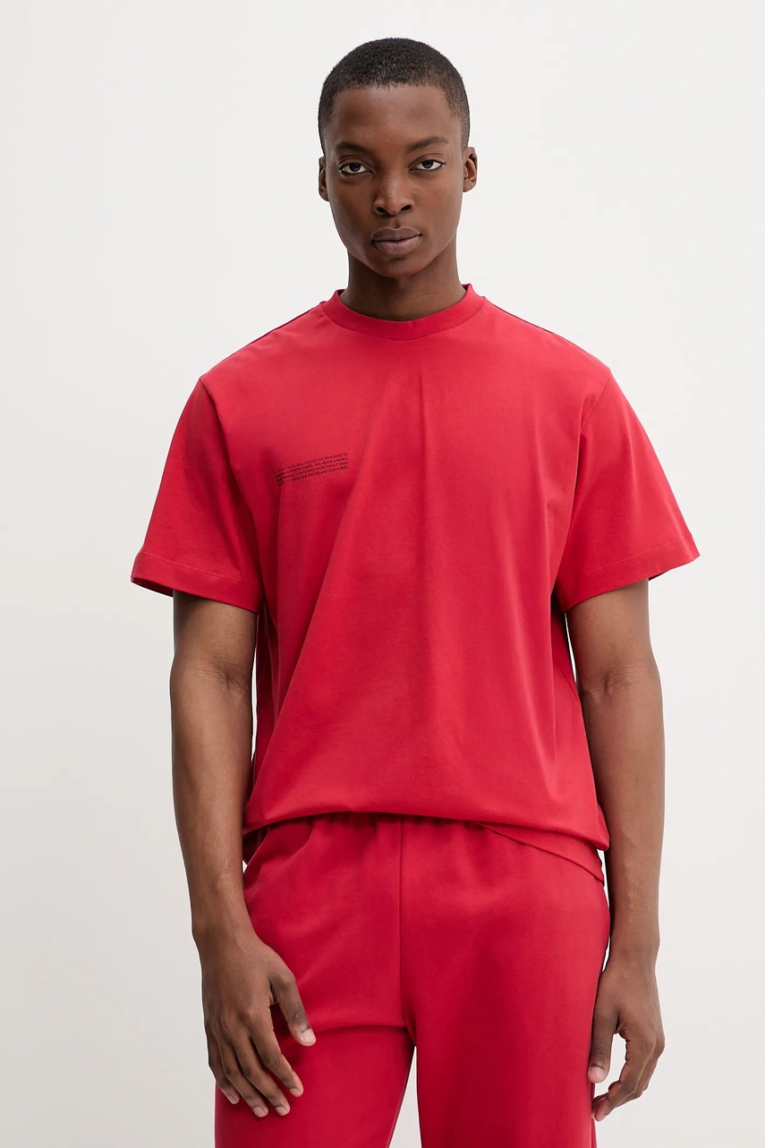 PANGAIA Βαμβακερό μπλουζάκι Pangaia χρώμα: καφέ