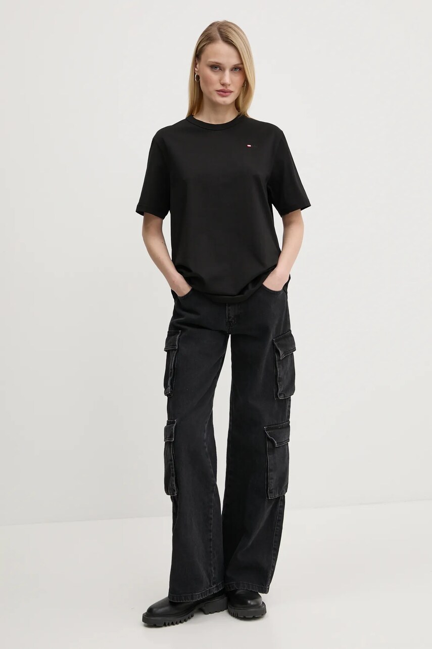 Diesel pamut póló T-ADJUST-MICRODIV T-SHIRT fekete, nyomott mintás, A14931.0NIAX termék 2. képe
