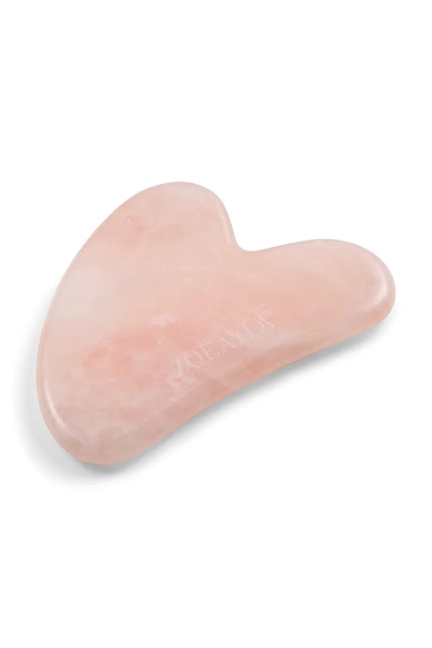 Zoë Ayla placă de masaj facial Rose Quartz Gua Sha culoarea roz, 0