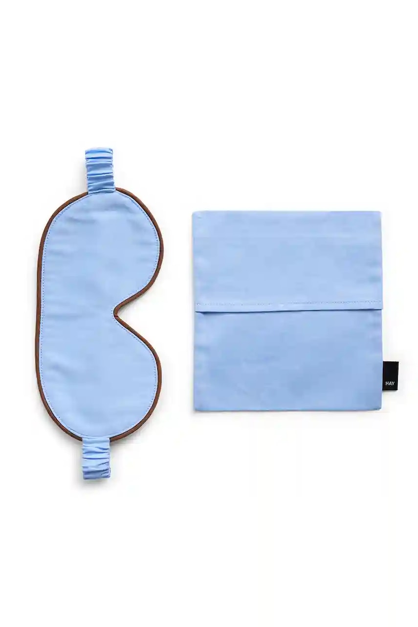 HAY mască de ochi din bumbac Outline Sleep Mask culoare albastră
