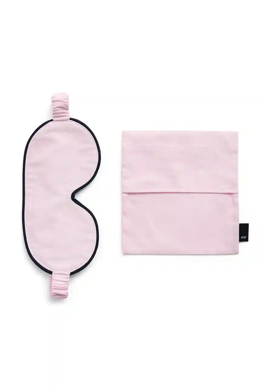 HAY mască de ochi din bumbac Outline Sleep Mask culoare roz