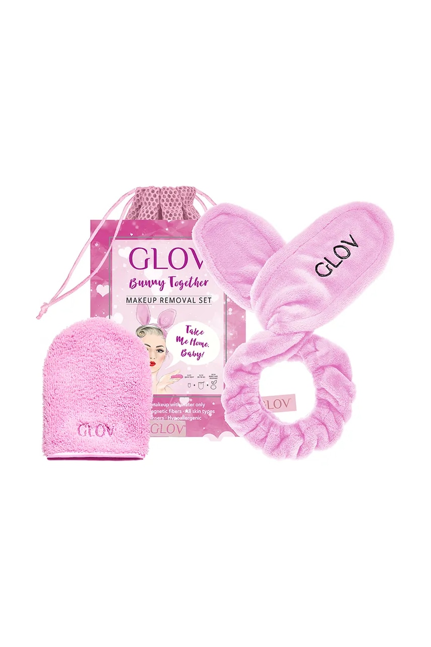 Levně Sada pro péči o obličej GLOV Bunny Together Set růžová barva