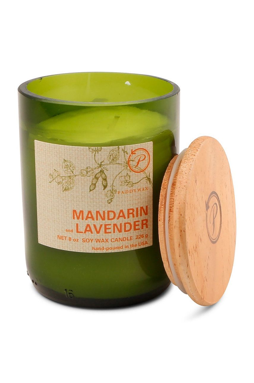 Paddywax Vonná sójová svíčka Mandarin & Lavender 226 g - vícebarevná -  Dřevo