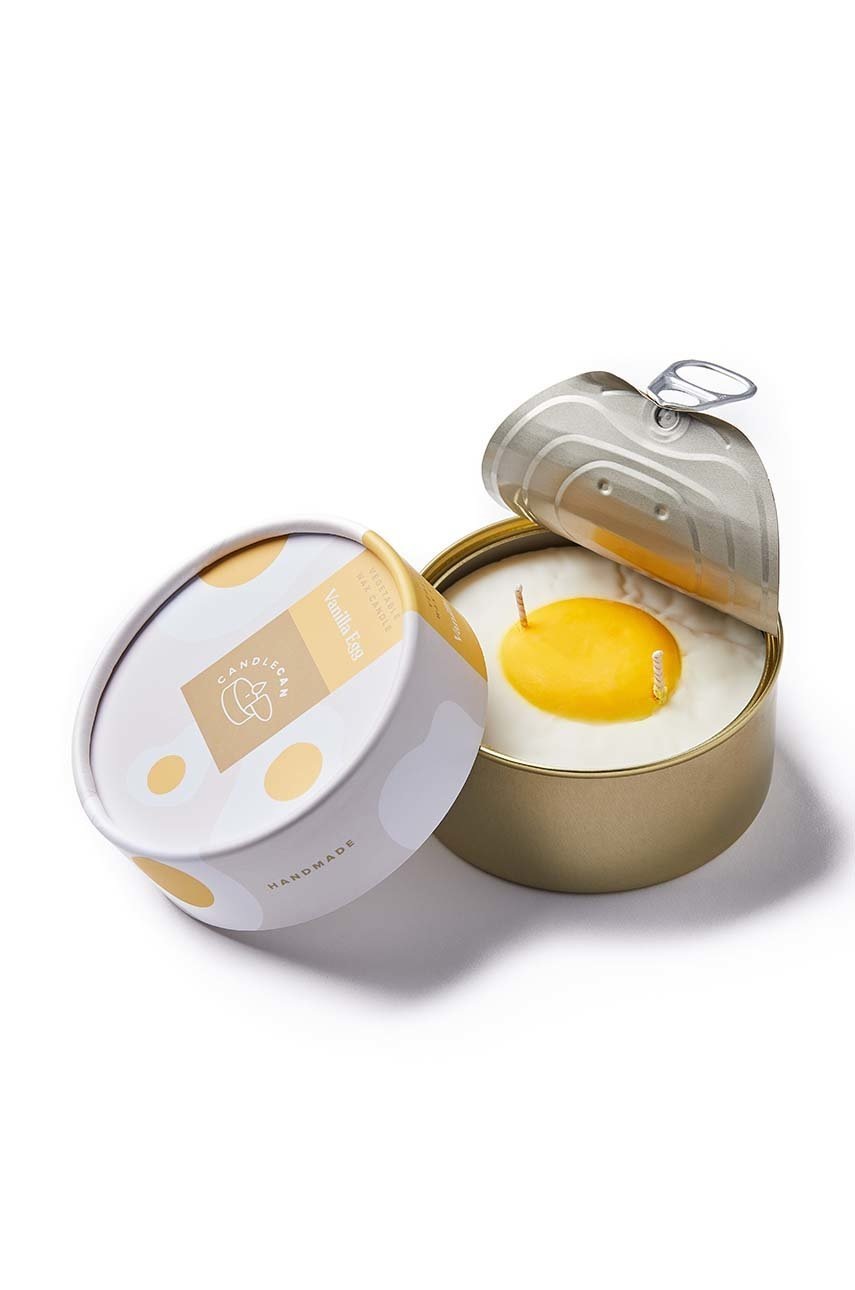 Vonná svíčka CandleCan Vanilla Egg - bílá -  Kov