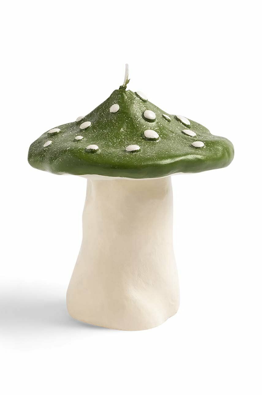 Dekorativní svíčka &k amsterdam Mushroom Dots - zelená -  Parafín