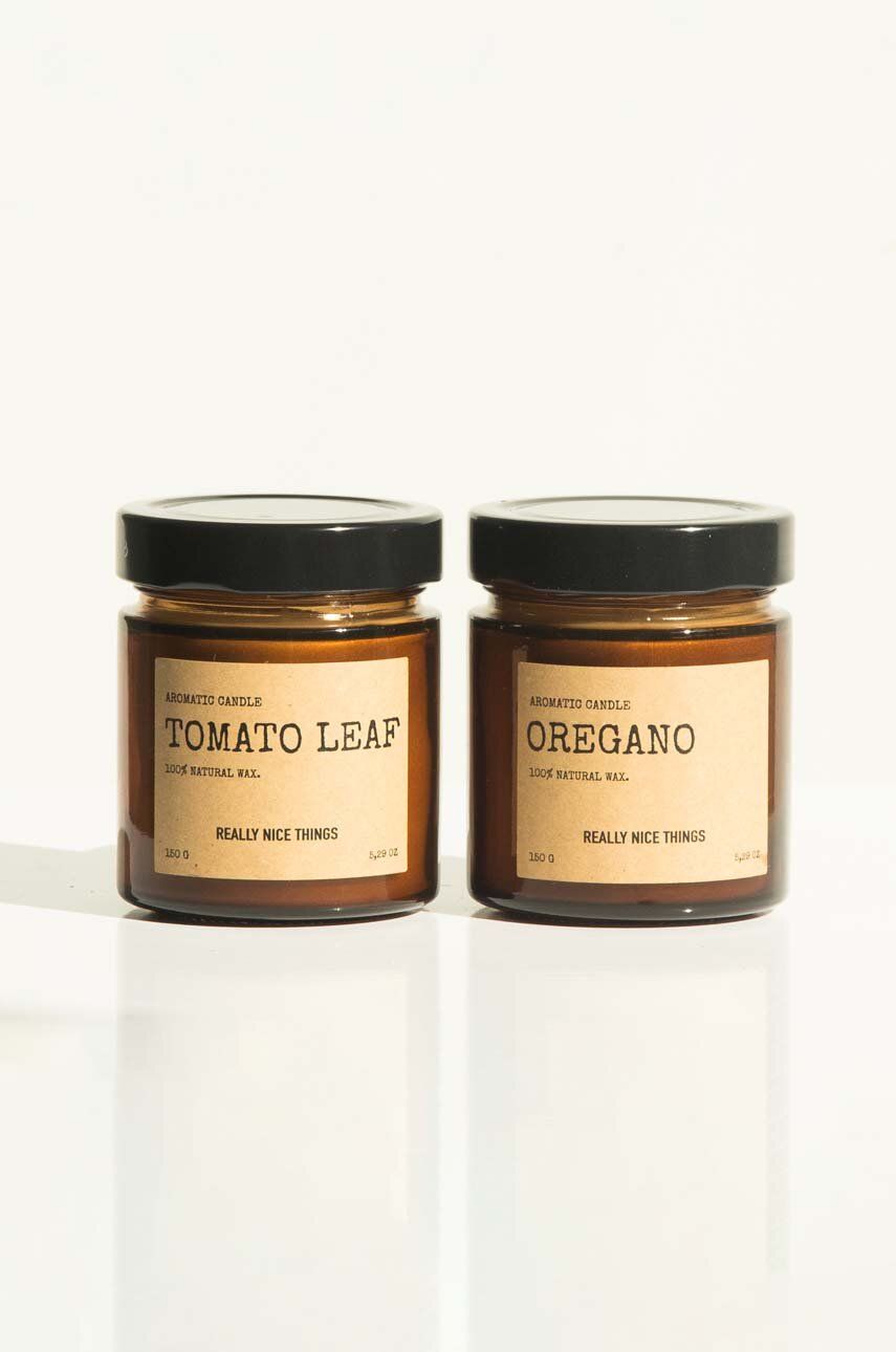 Really Nice Things set de lumânări parfumate Tomato Leaf & Oregano 2 x 100 g 2-pack (2-pack) imagine noua
