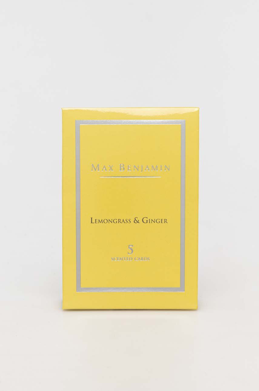 Sada vonných karet Max Benjamin Lemongrass & Ginger 5-pack - žlutá - Papír