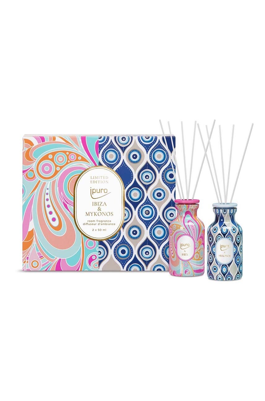 Ipuro kit difuzor de aromă Ibiza & Mykonos, 2 x 50 ml 2-pack Ipuro kit difuzor de aromă Ibiza & Mykonos, 2 x 50 ml 2-pack