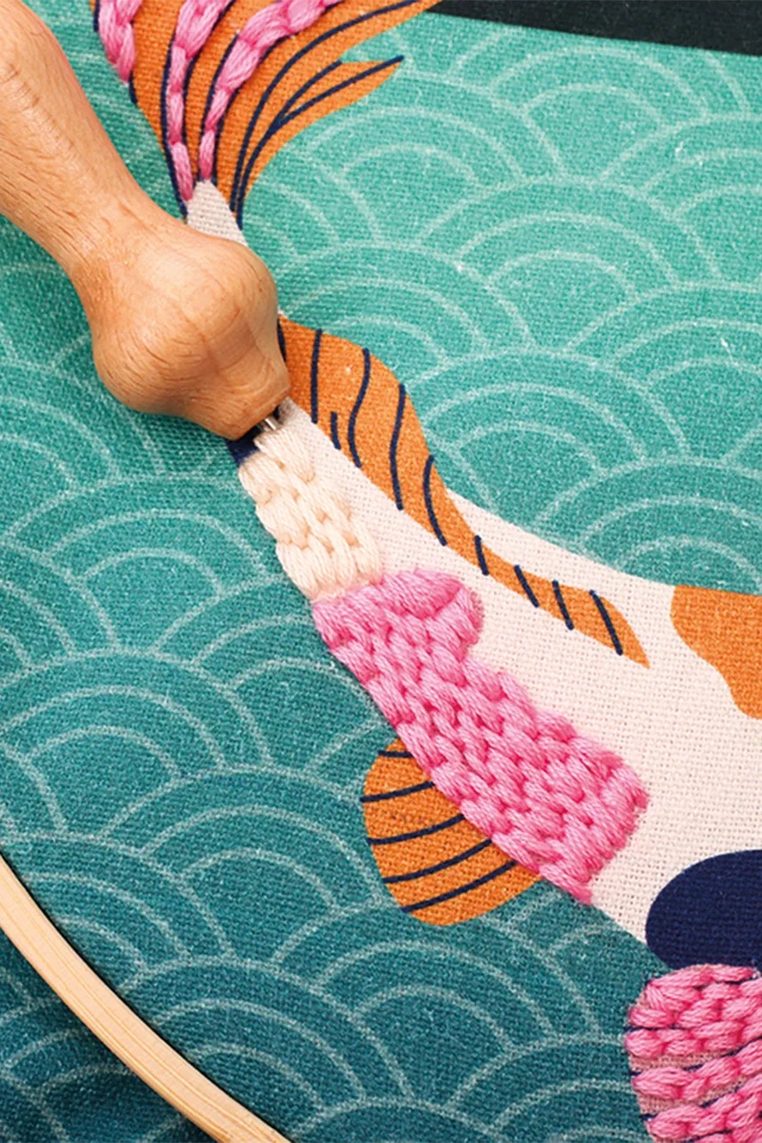 Κιτ κεντήματος Graine Creative Kit Punch Needle Carpe Koi χρώμα: πολύχρωμο, 0 φωτογραφία