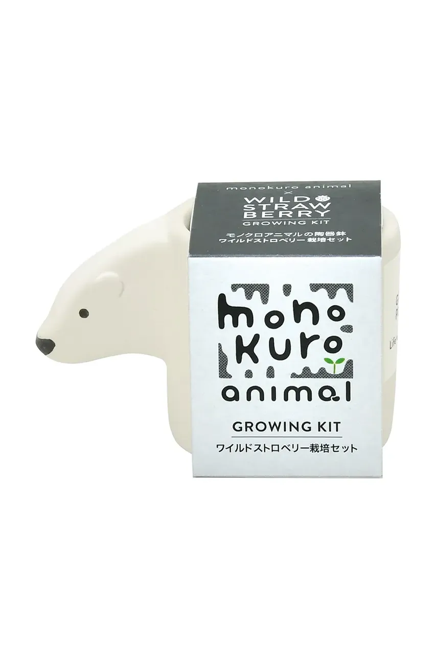 Noted set pentru cultivarea unei plante Monokuro Animals Polar Bear culoarea alb