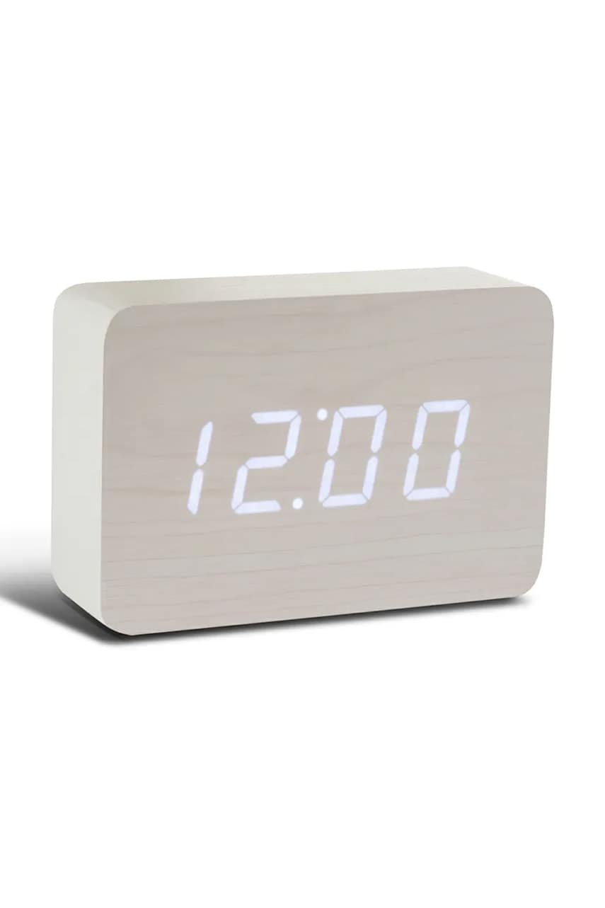 Gingko Design ceas led Brick White Click Clock culoarea alb