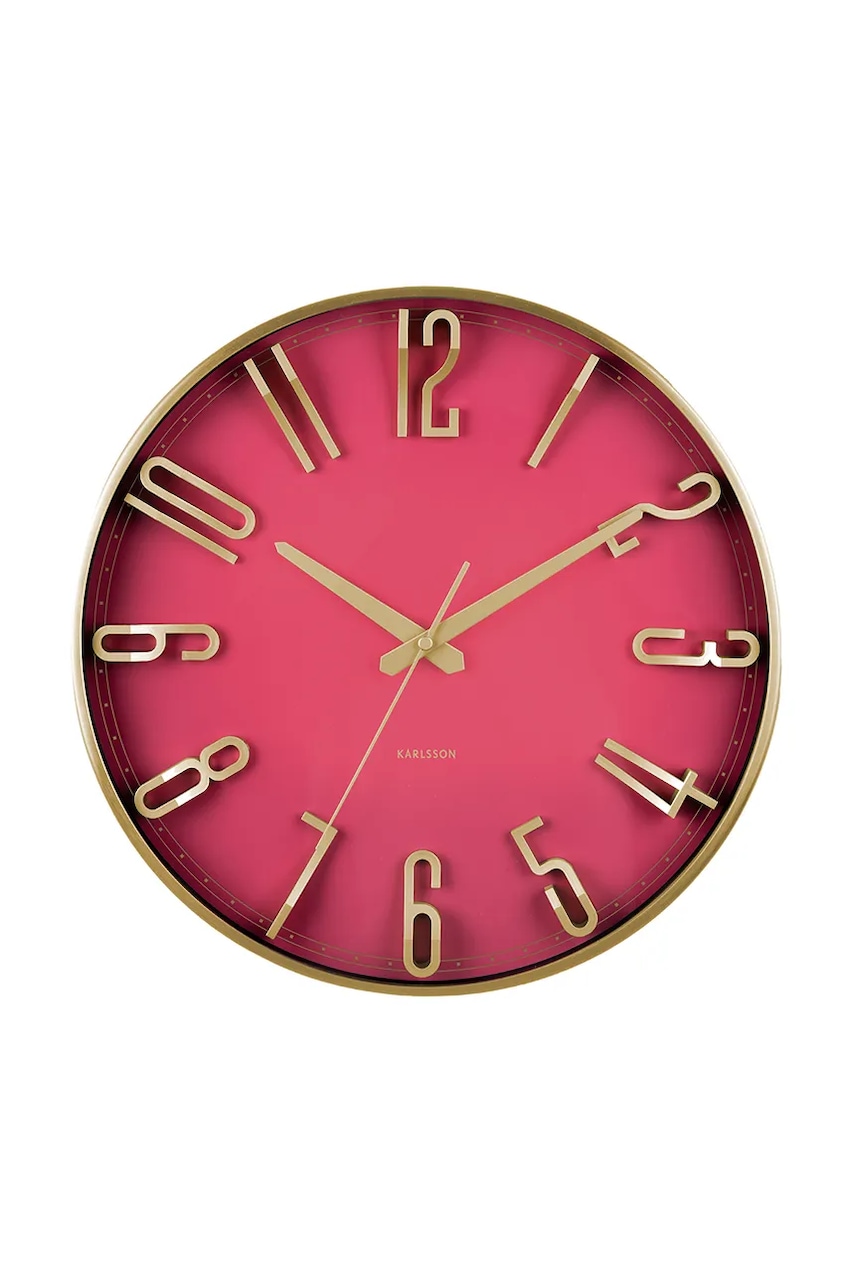 Karlsson ceas de perete Elevated Glam culoarea roz