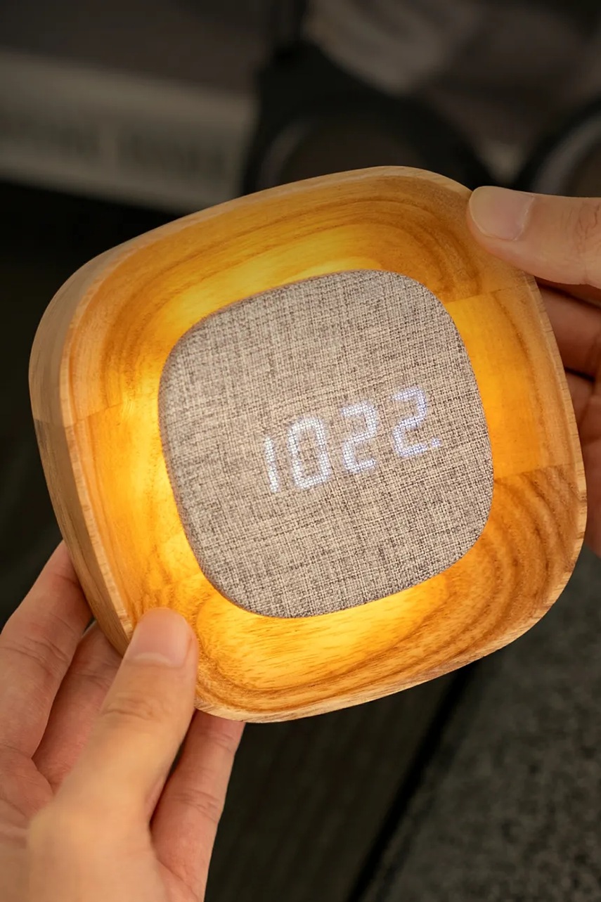 Ξυπνητήρι led Gingko Design Lumos 12,5 cm χρώμα: άσπρο φωτογραφία