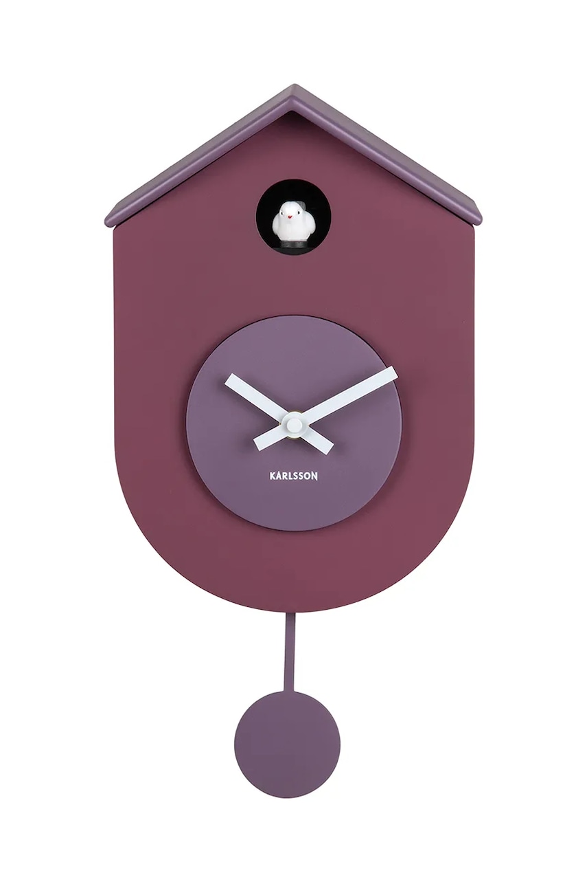 Karlsson ceas cu pendul Grato Cuckoo 33 cm culoarea violet