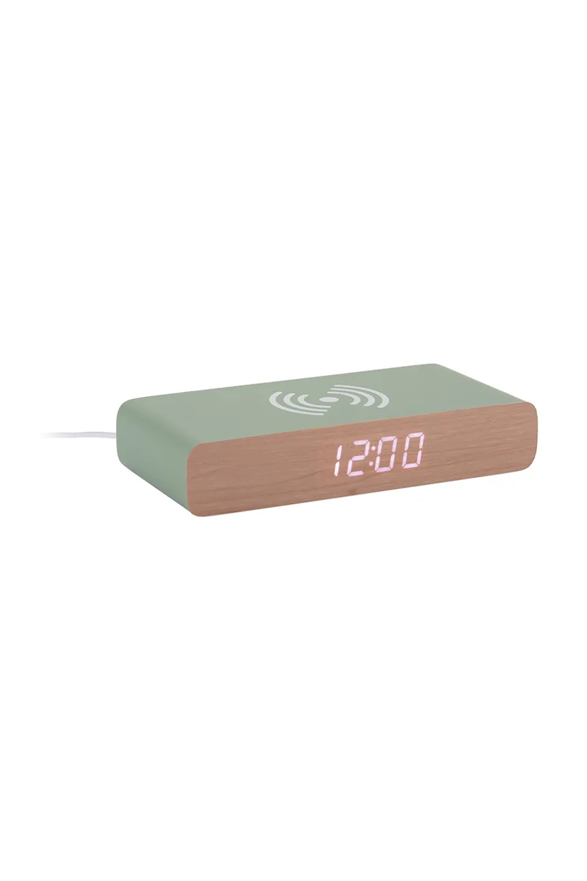 Karlsson ceas cu alarmă led Retro Flat LED 8 cm culoarea verde