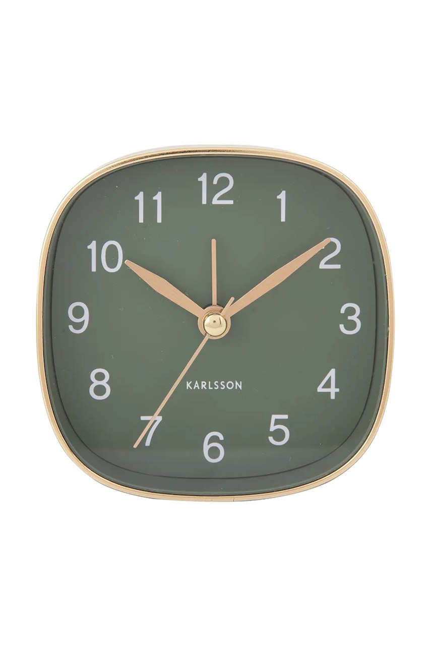 Karlsson ceas cu alarmă Travel 8,5 x 8,5 cm culoarea verde