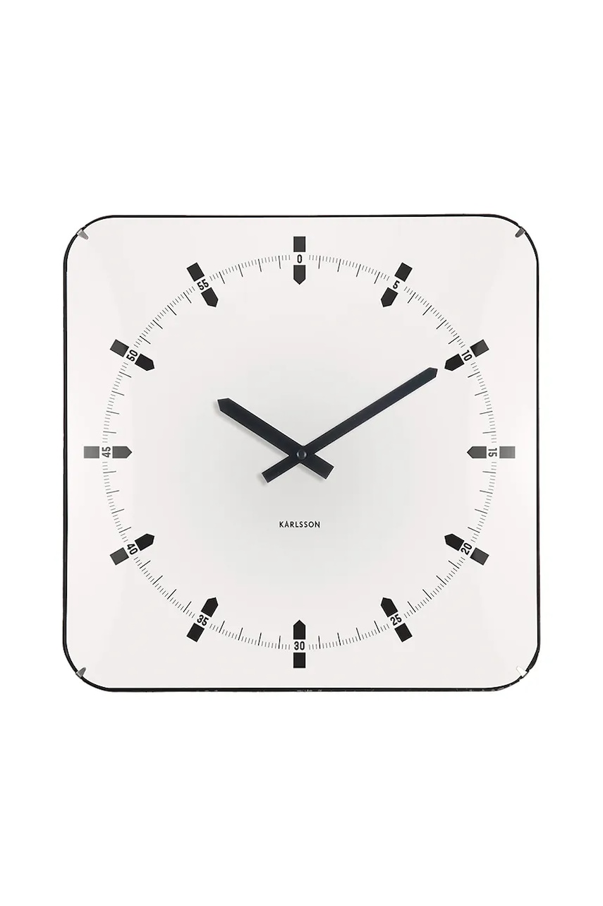 Levně Nástěnné hodiny Karlsson Sucinto Dome Square 35 x 4,5 cm zelená barva