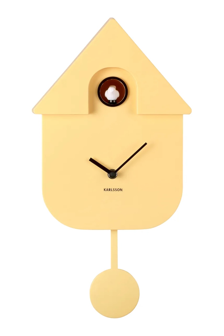 Karlsson ceas de perete 21,5 x 41 x 8,5 cm culoarea galben