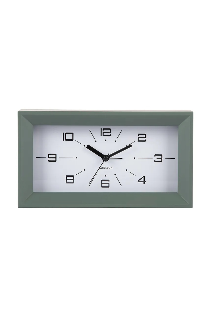 Karlsson ceas cu alarmă Lujo Rectangle 20 x 11 x 5,5 cm culoarea verde