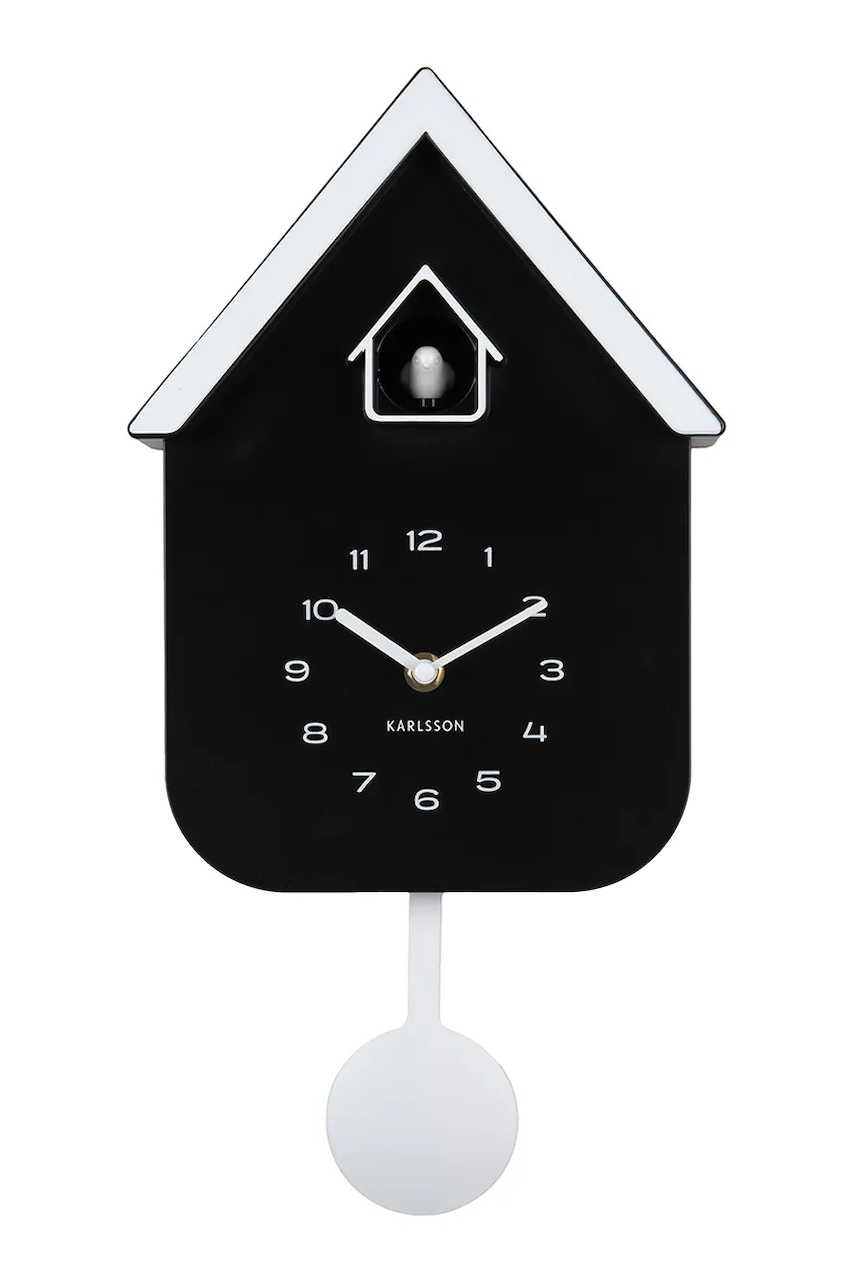 Karlsson ceas cu pendul Dupla Color 41,5 x 21,5 x 8,5 cm culoarea negru