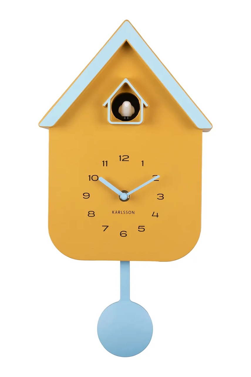 Karlsson ceas cu cuc Dupla 41,5 x 21,5 x 8,5 cm culoarea galben