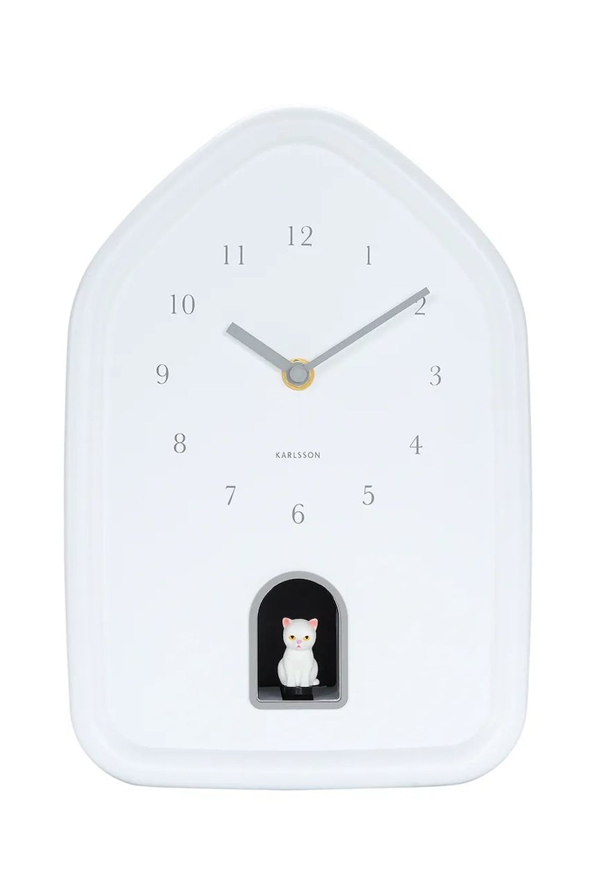 Karlsson ceas de perete cu sunet Modern Kitty 20 x 29 cm