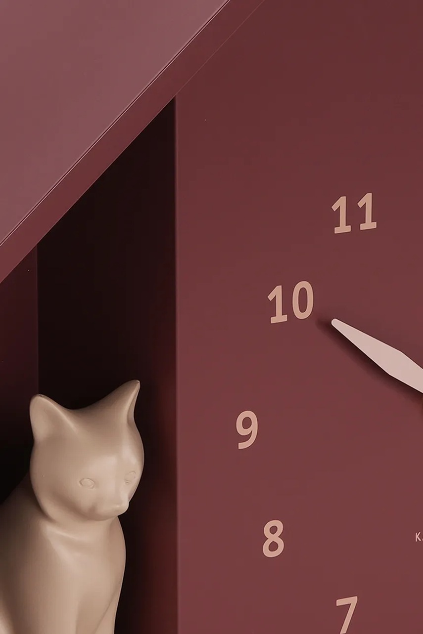 Zvukové nástěnné hodiny Karlsson Siting Cat 26 x 29 cm (obrázek 3)